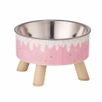 Cartoon Ice Cream Design Stainless Steel Raised Pet Bowl - Image 7