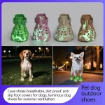 Pet Dog Outgoing Shoes Corgi Hole Shoes Breathable Anti Dirt Shoes Glow Summer Breathable Non-Slip